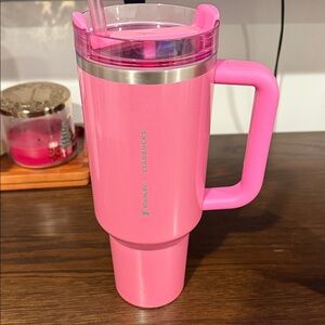 Starbucks Bright Pink Travel Mug with Handle